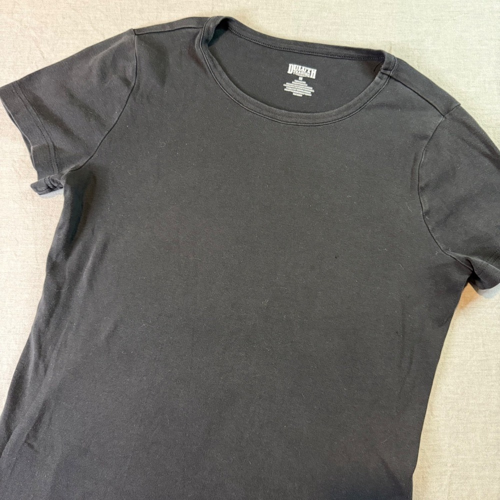 Duluth Trading Co Womens M Black Crew Neck Short Sleeve Basic T Shirt Cotton